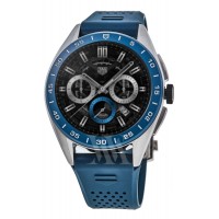 Réplique Tag Heuer Connected Calibre E4 - Montre pour homme avec bracelet en caoutchouc bleu 45 mm SBR8A11.BT6260