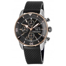 Réplique Breitling Superocean Heritage II Chronographe 44 Acier &amp; Montre pour homme avec bracelet en caoutchouc or rose U13313121B1S1