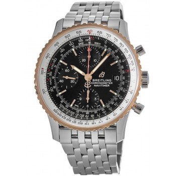 Réplique Breitling Navitimer 1 Chronographe 41 Acier &amp; Montre pour homme en or rose et cadran noir U13324211B1A1-PO