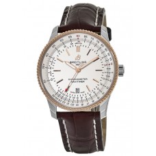 Réplique Breitling Navitimer 1 Automatique 41 Cadran argenté Bracelet de déploiement en cuir marron Montre pour homme U17326211G1P2