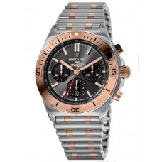 Réplique Breitling Chronomat B01 42 Cadran chronographe gris Or rose et amp; Montre Homme Acier UB0134101B1U1