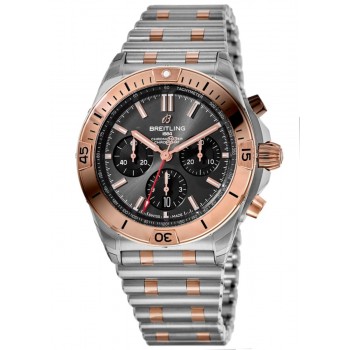 Réplique Breitling Chronomat B01 42 Cadran chronographe gris Or rose et amp; Montre Homme Acier UB0134101B1U1