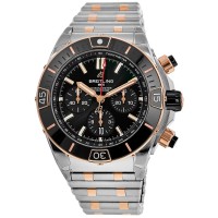 Réplique Breitling Super Chronomat B01 44 Cadran chronographe noir Or rose et amp; Montre Homme Acier UB0136251B1U1