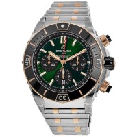 Réplique Montre Breitling Super Chronomat B01 44 pour homme avec cadran chronographe vert en acier UB0136251L1U1