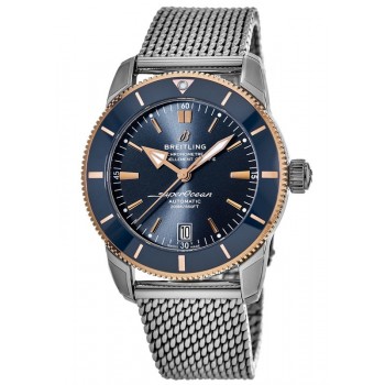 Réplique Breitling Superocean Heritage 42 cadran bleu or rose et amp; Montre Homme Acier UB2010161C1A1