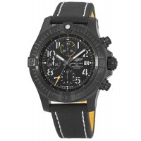 Réplique Montre Breitling Avenger Chronograph 45 Night Mission avec cadran noir et bracelet en cuir noir pour homme V13317101B1X1