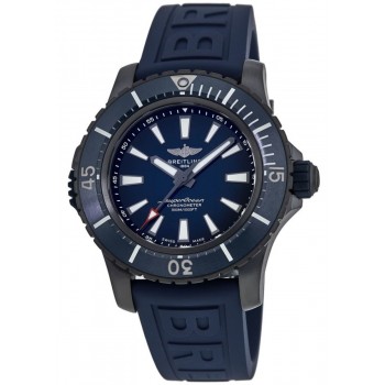 Réplique Montre Breitling Superocean Automatic 48 avec cadran bleu et bracelet en caoutchouc bleu pour homme V17369161C1S1