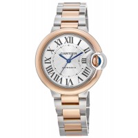 Réplique Cartier Ballon Bleu 36 mm en or rose 18 carats etamp; Montre Femme Acier W2BB0033