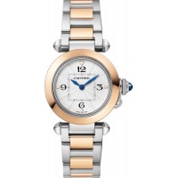 Réplique Montre Femme Cartier Pasha Cadran Opaline Or Rose et Acier W2PA0007