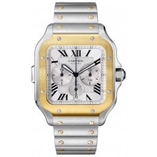 Réplique Montre Homme Cartier Santos De Cartier Chronographe Acier et Or Jaune W2SA0008