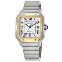 Réplique Montre pour homme Cartier Santos De Cartier avec cadran argenté en acier inoxydable W2SA0009