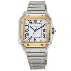 Réplique Montre Cartier Santos De Cartier Medium en or jaune et acier inoxydable pour homme W2SA0016