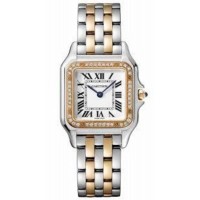 Réplique Montre Cartier Panthère de Cartier avec cadran argenté en acier et or rose 18 carats W3PN0007