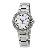 Réplique Montre Cartier Ballon Bleu 33 mm avec cadran diamant pour femme W4BB0016