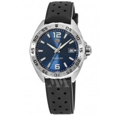 Réplique Montre pour homme Tag Heuer Formule 1 à quartz avec cadran bleu et bracelet en caoutchouc noir WAZ1118.FT8023