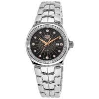 Réplique Montre pour femme Tag Heuer Link Quartz 32 mm cadran noir diamant en acier inoxydable WBC131G.BA0649