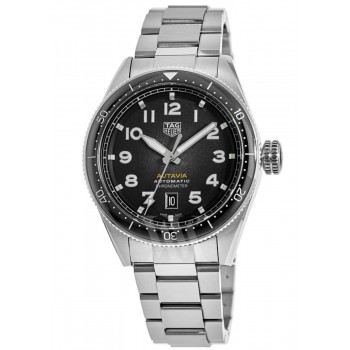 Réplique Montre pour homme Tag Heuer Autavia Calibre 5 chronomètre cadran noir en acier WBE5114.EB0173