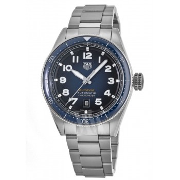 Réplique Montre pour homme Tag Heuer Autavia Calibre 5 Chronomètre 42 mm Cadran bleu WBE5116.EB0173