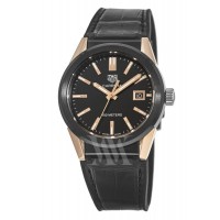 Réplique Montre pour femme Tag Heuer Carrera Quartz noir PVD et or rose WBG1350.FC6418