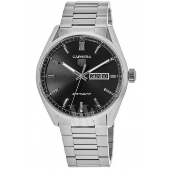 Réplique Montre pour homme Tag Heuer Carrera Calibre 5 Day-Date en acier avec cadran noir WBN2010.BA0640