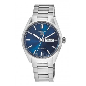 Réplique Montre pour homme Tag Heuer Carrera Calibre 5 Day-Date en acier avec cadran bleu WBN2012.BA0640