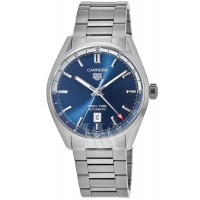 Réplique Montre pour homme Tag Heuer Carrera Calibre 7 Twin Time en acier avec cadran bleu WBN201A.BA0640