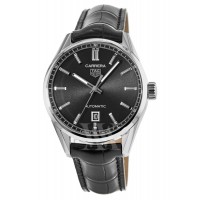 Réplique Montre pour homme Tag Heuer Carrera avec cadran noir et bracelet en cuir WBN2110.FC6505