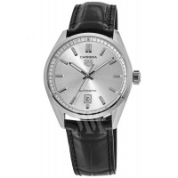 Réplique Montre pour homme Tag Heuer Carrera automatique avec cadran argenté et bracelet en cuir WBN2111.FC6505