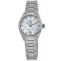 Réplique Montre pour femme Tag Heuer Carrera automatique en nacre et cadran diamant en acier WBN2412.BA0621