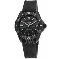 Réplique Montre pour homme Tag Heuer Aquaracer Solargraph en acier noir avec bracelet en caoutchouc WBP1112.FT6199