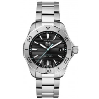 Réplique Montre pour homme Tag Heuer Aquaracer Professional 200 Solargraph avec cadran noir en acier WBP1114.BA0000