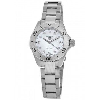 Réplique Montre pour femme Tag Heuer Aquaracer Quartz MOP avec cadran diamant en acier WBP1416.BA0622