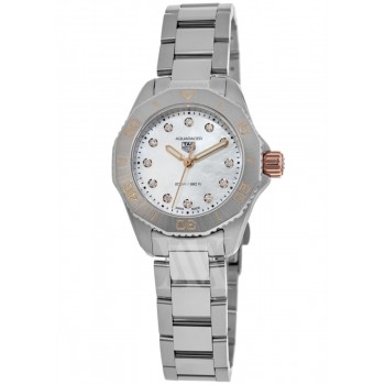 Réplique Montre pour femme Tag Heuer Aquaracer Professional 200 en nacre et cadran diamant en acier WBP1450.BA0622