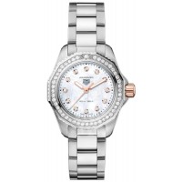 Réplique Montre pour femme Tag Heuer Aquaracer Professional 200 avec cadran en nacre et acier diamant WBP1451.BA0622