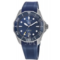 Réplique Montre pour homme Tag Heuer Aquaracer 300M automatique avec cadran bleu et bracelet en caoutchouc WBP201B.FT6198