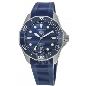 Réplique Montre pour homme Tag Heuer Aquaracer 300M automatique avec cadran bleu et bracelet en caoutchouc WBP201B.FT6198