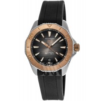 Réplique Tag Heuer Aquaracer Professional 200 Cadran noir Lunette dorée Bracelet en caoutchouc Montre pour homme WBP2151.FT6199