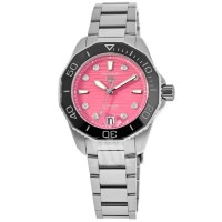 Réplique Montre pour femme Tag Heuer Aquaracer Professional 300 Date en acier avec cadran diamant rose WBP231J.BA0618