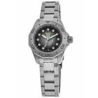 Réplique Montre pour femme Tag Heuer Aquaracer Professional 200 Date avec cadran diamant noir en acier WBP2410.BA0622