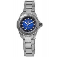 Réplique Montre pour femme Tag Heuer Aquaracer Professional 200 Date avec cadran en diamant bleu WBP2411.BA0622