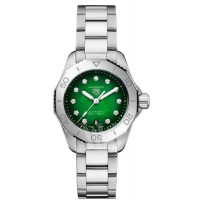 Réplique Montre pour femme Tag Heuer Aquaracer Professional 200 Smokey Green Diamond Dial en acier WBP2415.BA0622