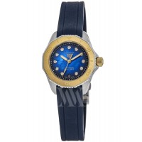 Réplique Montre pour femme Tag Heuer Aquaracer Professional 200 avec cadran en diamant bleu et bracelet en caoutchouc WBP2450.FT6215