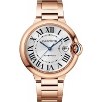 Réplique Montre Cartier Ballon Bleu de Cartier avec cadran argenté et or rose 18 carats pour homme WGBB0039