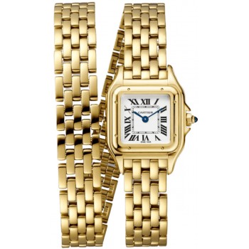 Réplique Montre Cartier Panthère de Cartier petit cadran argenté or jaune pour femme WGPN0013