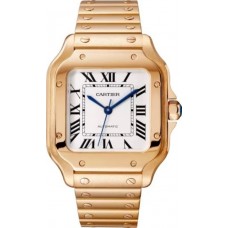 Réplique Montre Cartier Santos De Cartier avec cadran blanc et or rose pour homme WGSA0031