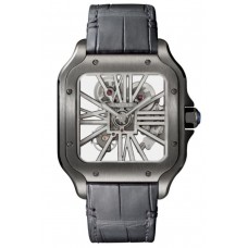 Réplique Montre mécanique pour homme Cartier Santos De Cartier à cadran squelette WHSA0009