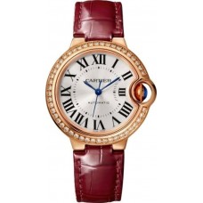 Réplique Montre Cartier Ballon Bleu en or rose 18 carats et diamants pour femme WJBB0033