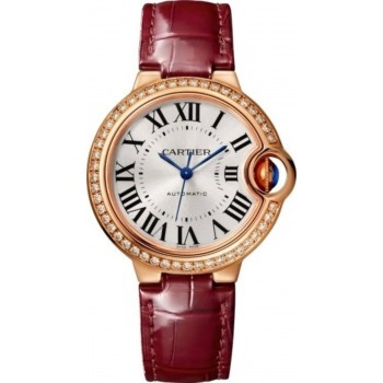 Réplique Montre Cartier Ballon Bleu en or rose 18 carats et diamants pour femme WJBB0033