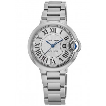 Réplique Montre Cartier Ballon Bleu 33 mm en acier avec cadran argenté pour femme WSBB0044