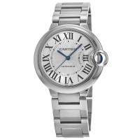 Réplique Montre Cartier Ballon Bleu 36 mm automatique cadran argenté en acier pour femme WSBB0048